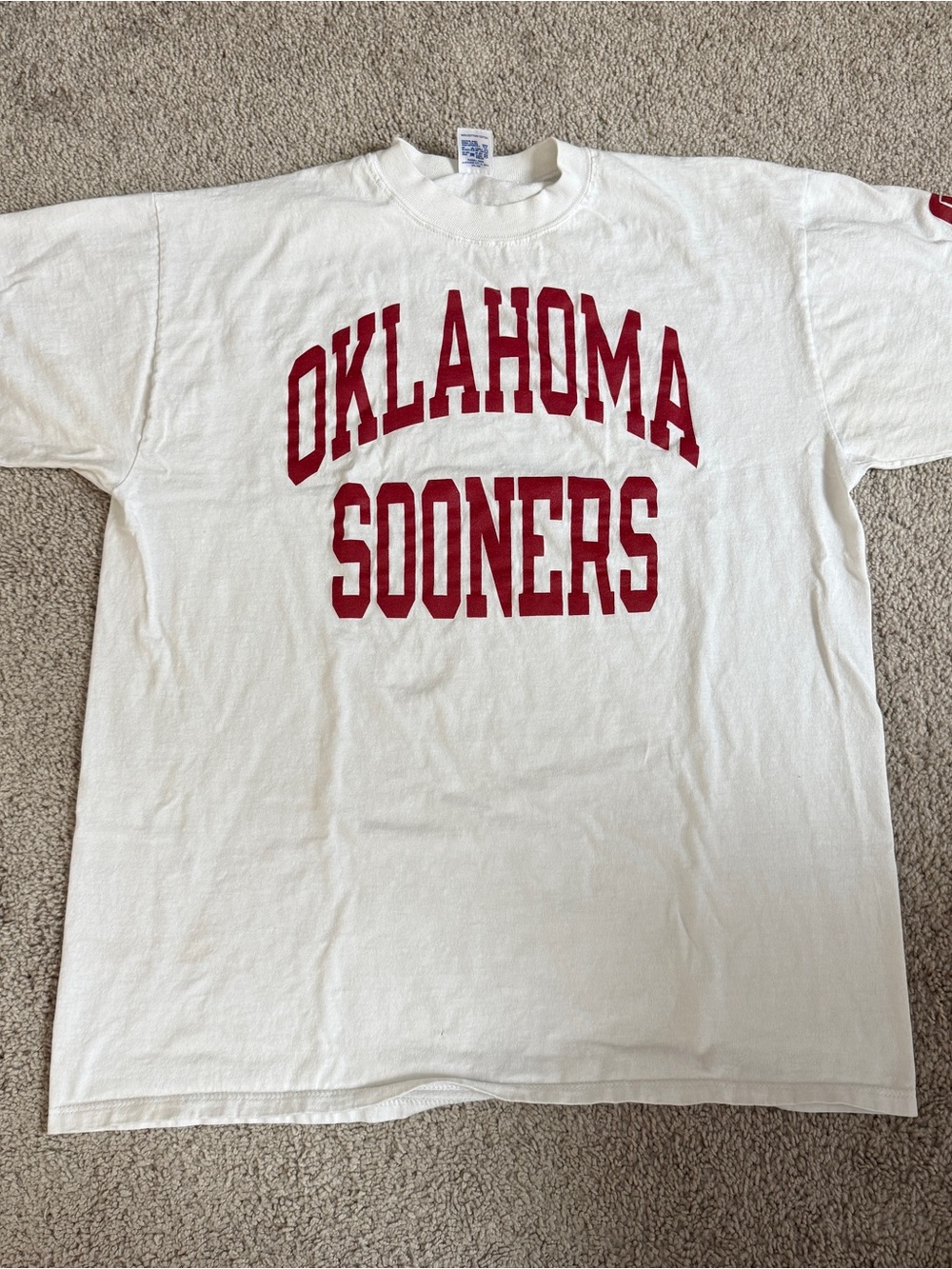 Vintage 90s Oklahoma Sooners Russell Athletic USA T Shirt College NCAA White XL